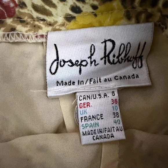 Y2K Joseph Ribkoff Leopard & Floral Tiered Skirt in Yellow - Picture 4 of 5